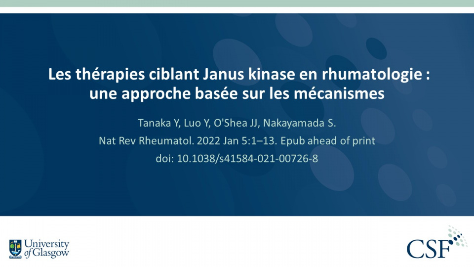 Publication thumbnail: Les thérapies ciblant Janus kinase en rhumatologie : une approche basée sur les mécanismes