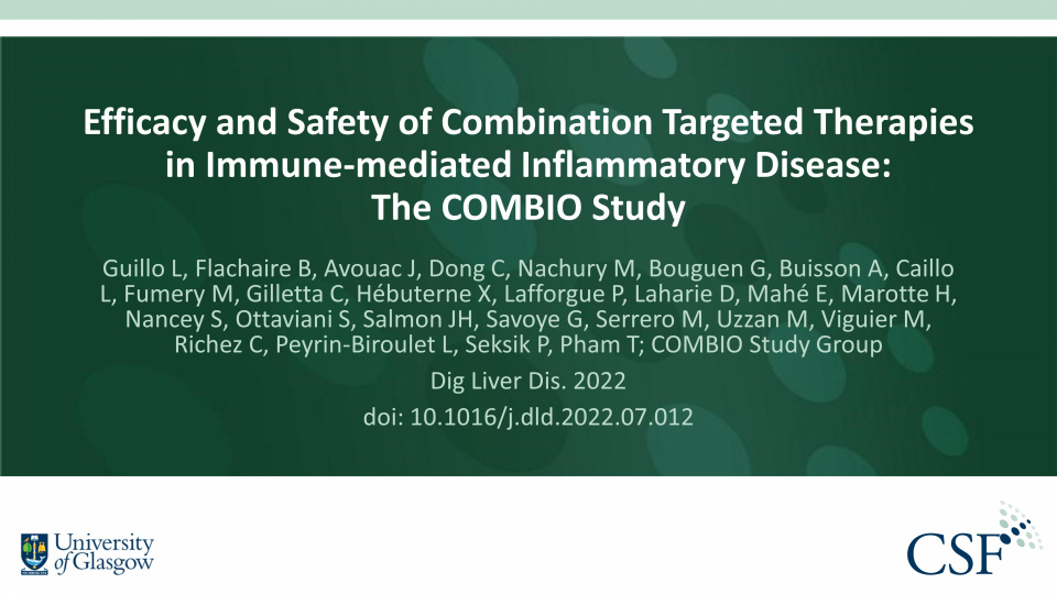 Publication thumbnail: Efficacy and Safety of Combination Targeted Therapies in Immune-mediated Inflammatory Disease: The COMBIO Study