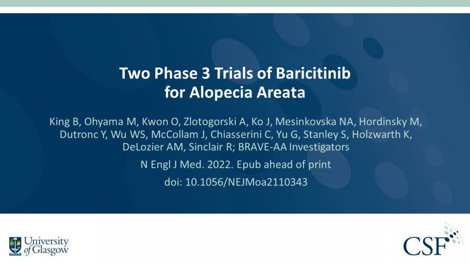 Publication thumbnail: Two Phase 3 Trials of Baricitinib for Alopecia Areata