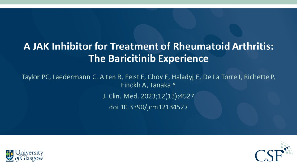 Publication thumbnail: A JAK Inhibitor for Treatment of Rheumatoid Arthritis: The Baricitinib Experience