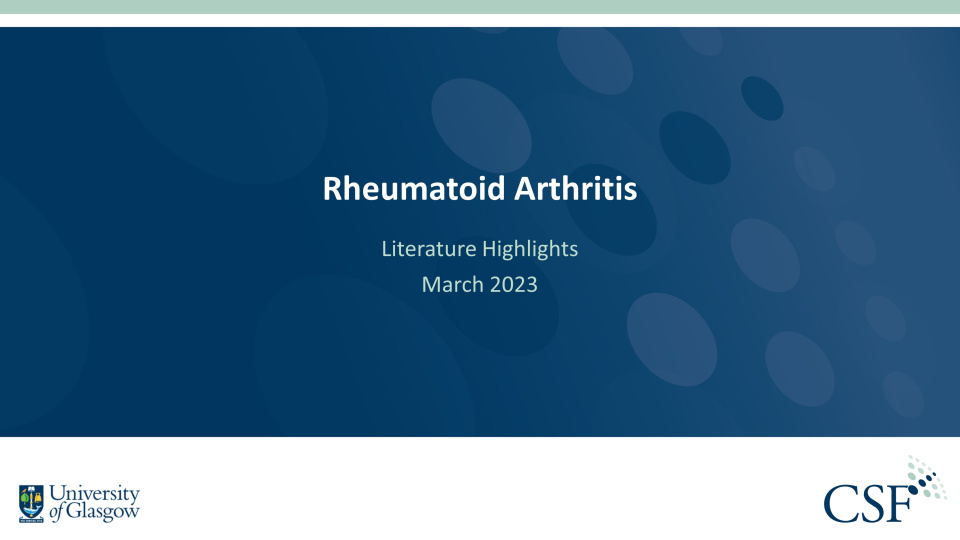 Literature review thumbnail: RA Literature Highlights – March 2023
