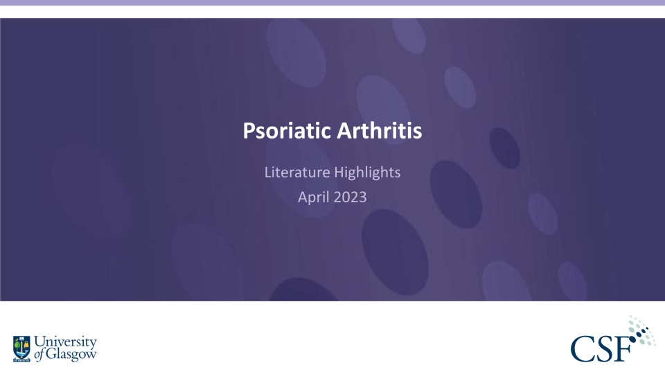 Literature review thumbnail: PsA Literature Highlights – April 2023