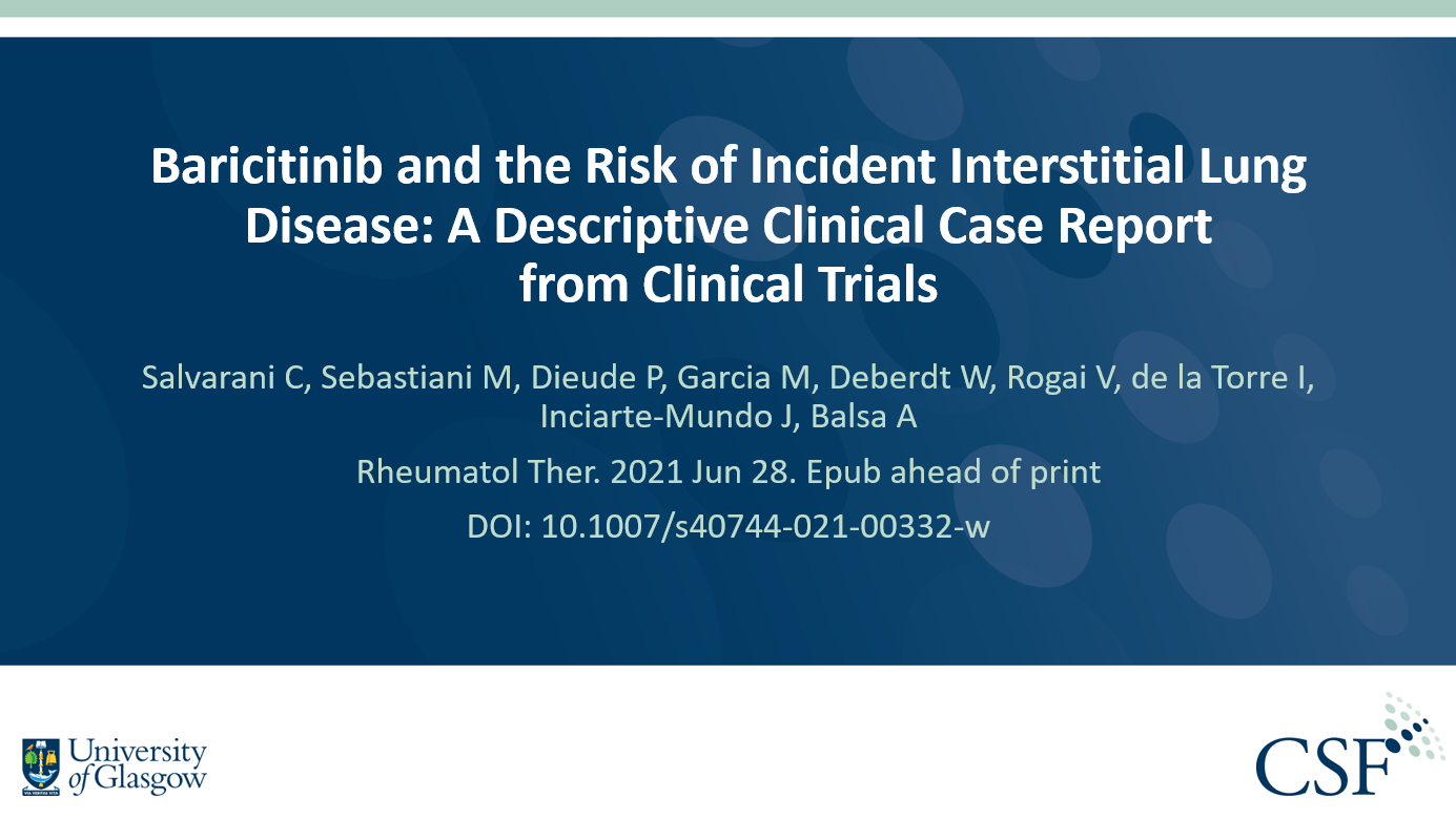 Publication thumbnail: Baricitinib and the Risk of Incident Interstitial Lung Disease: A Descriptive Clinical Case Report from Clinical Trials