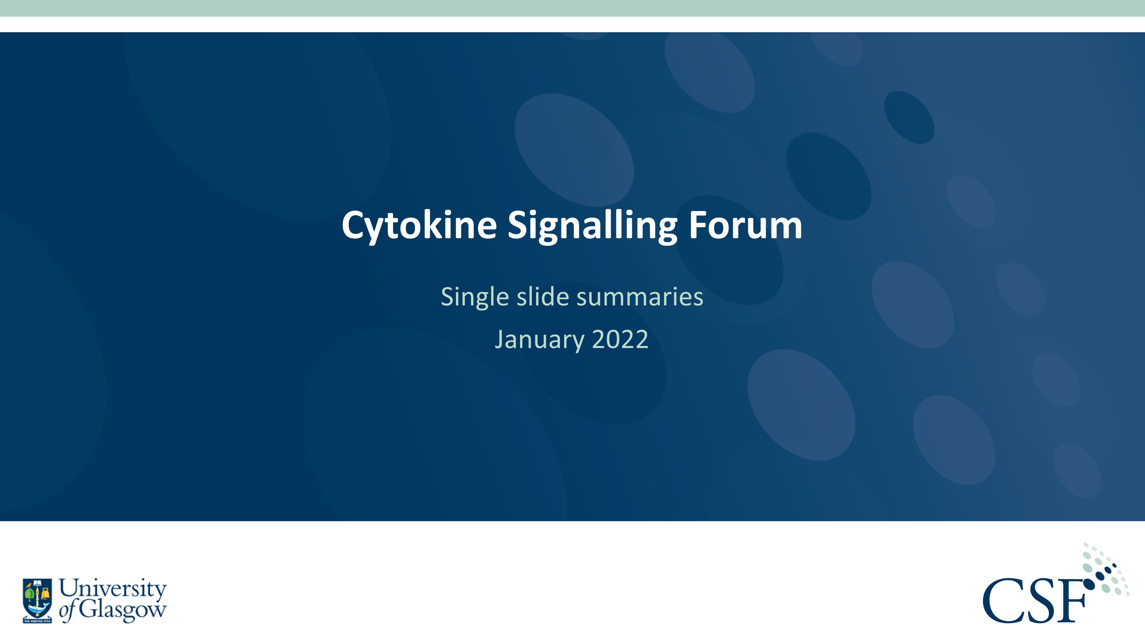 Publication thumbnail: Cytokine Signalling Forum: Single slide summaries – January 2022