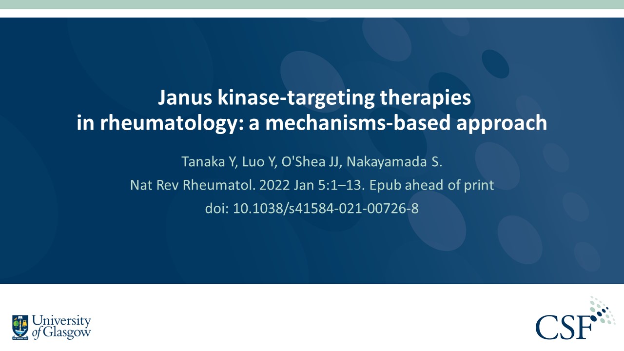 Publication thumbnail: Janus kinase-targeting therapies in rheumatology: a mechanisms-based approach