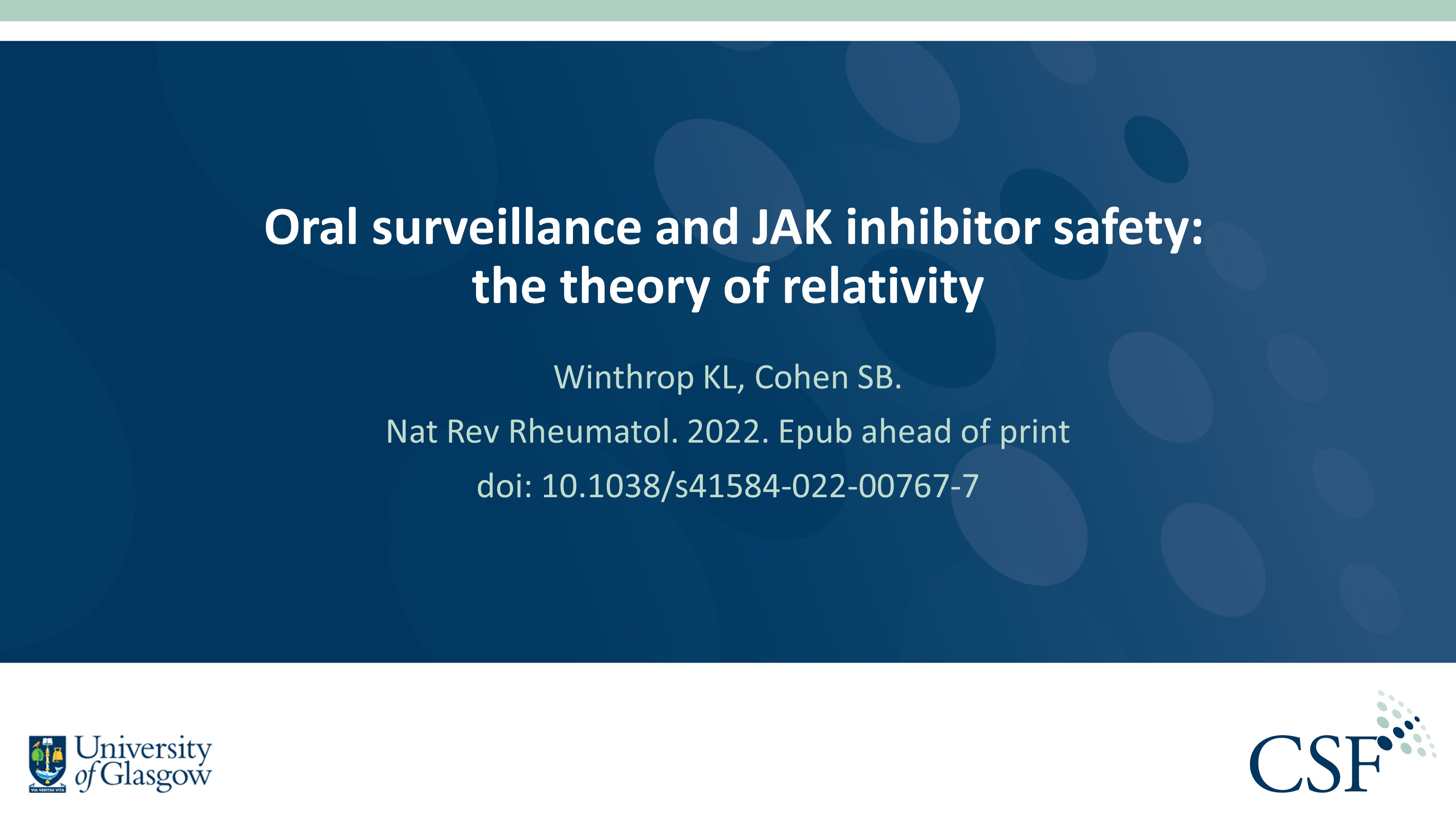 Publication thumbnail: Oral surveillance and JAK inhibitor safety: the theory of relativity