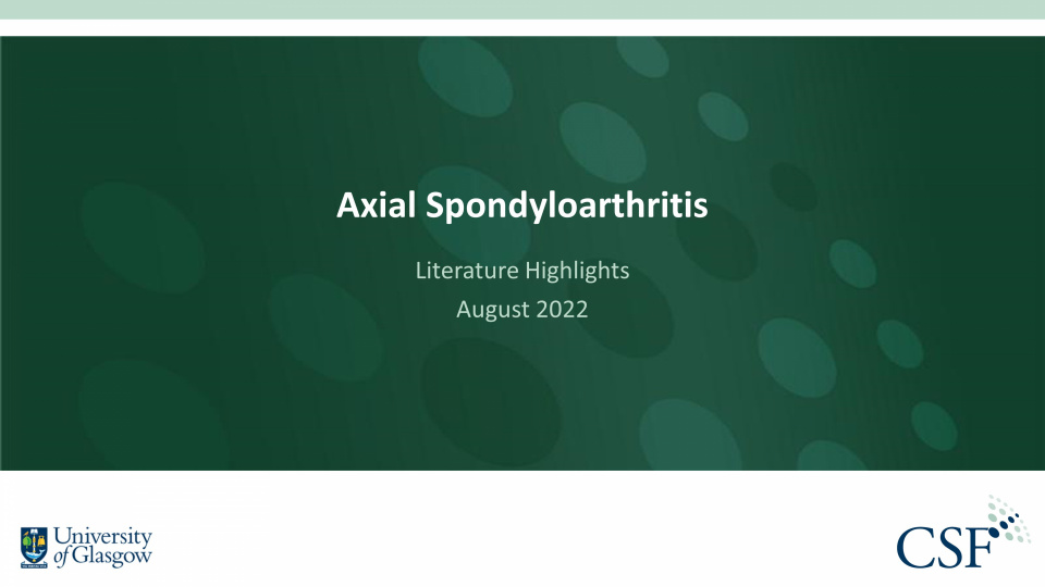Literature review thumbnail: AxSpA Literature Highlights – August 2022